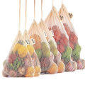 Vegetable Bags Reusable Cotton Mesh Bags Drawstring Bag